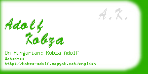 adolf kobza business card